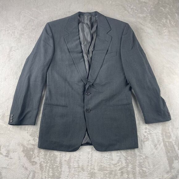 Ermenegildo Zegna Jacket Men 44 Gray 100% Wool Blazer Sport Coat Two Button Soft